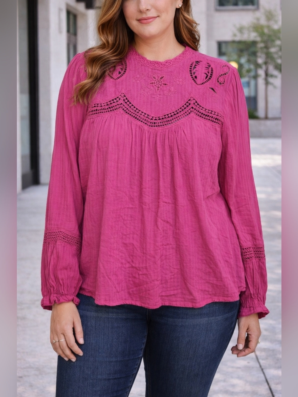 Women's Anthropologie Pink Blouse M
